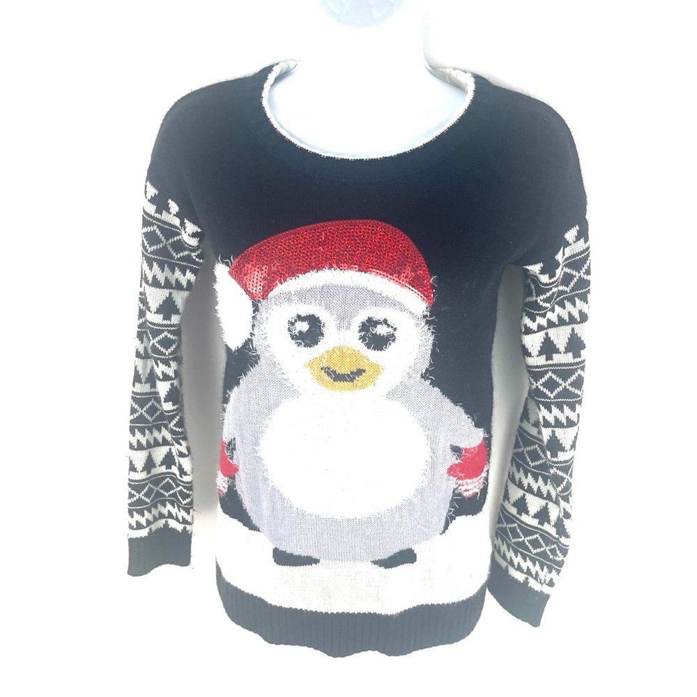Derek Penguin Women’s ugly Christmas Sweater S